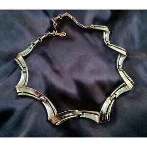 Vintage CORO Signed Necklace Choker Gold Tone